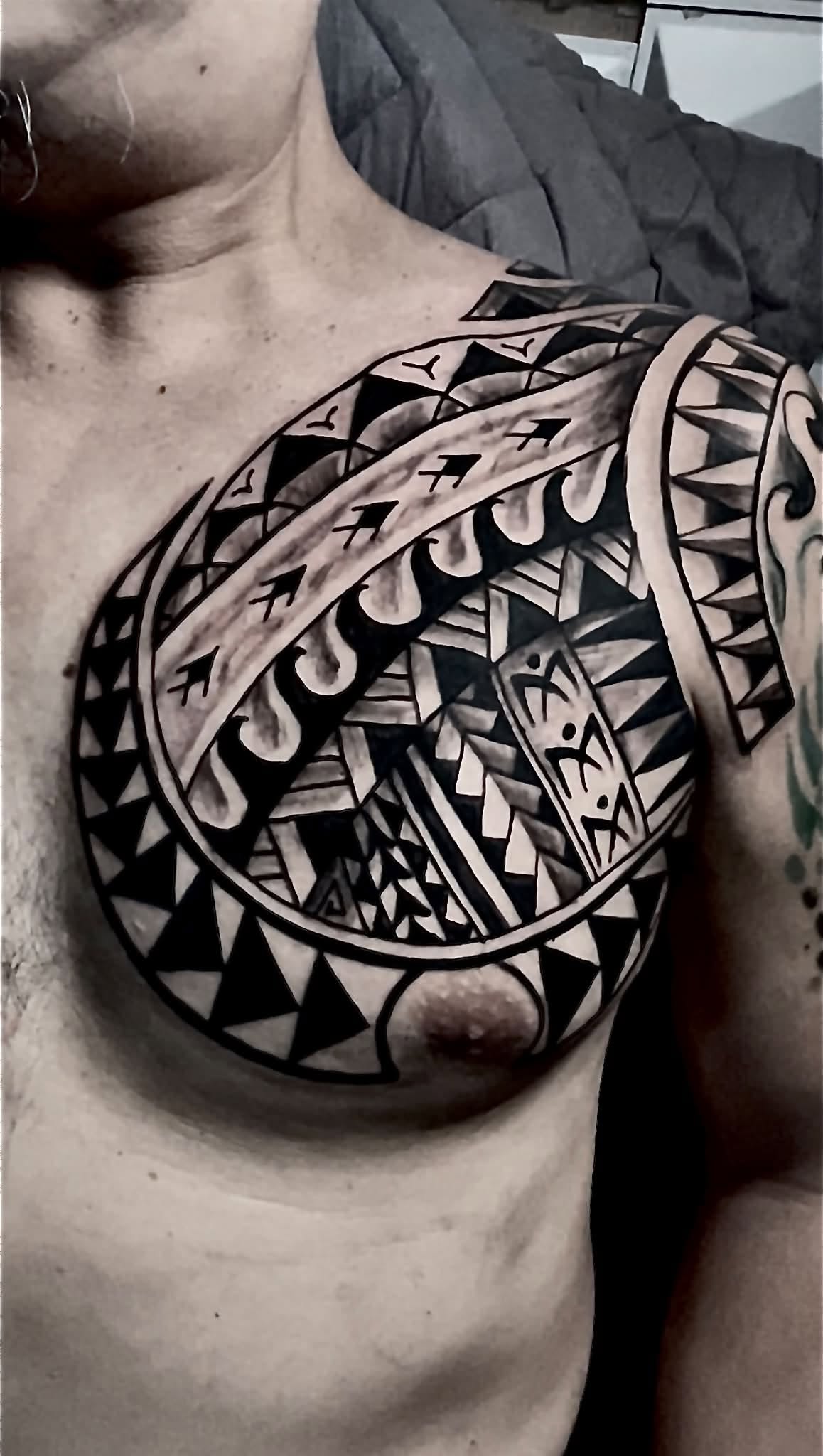 Polynesian blackwork tattoo